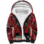 Aotearoa Iwi Tuhoe Sherpa Hoodie Maori Wharenui House Tribal Pattern