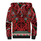 Aotearoa Iwi Tuhoe Sherpa Hoodie Maori Wharenui House Tribal Pattern