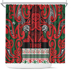 Aotearoa Iwi Tuhoe Shower Curtain Maori Wharenui House Tribal Pattern