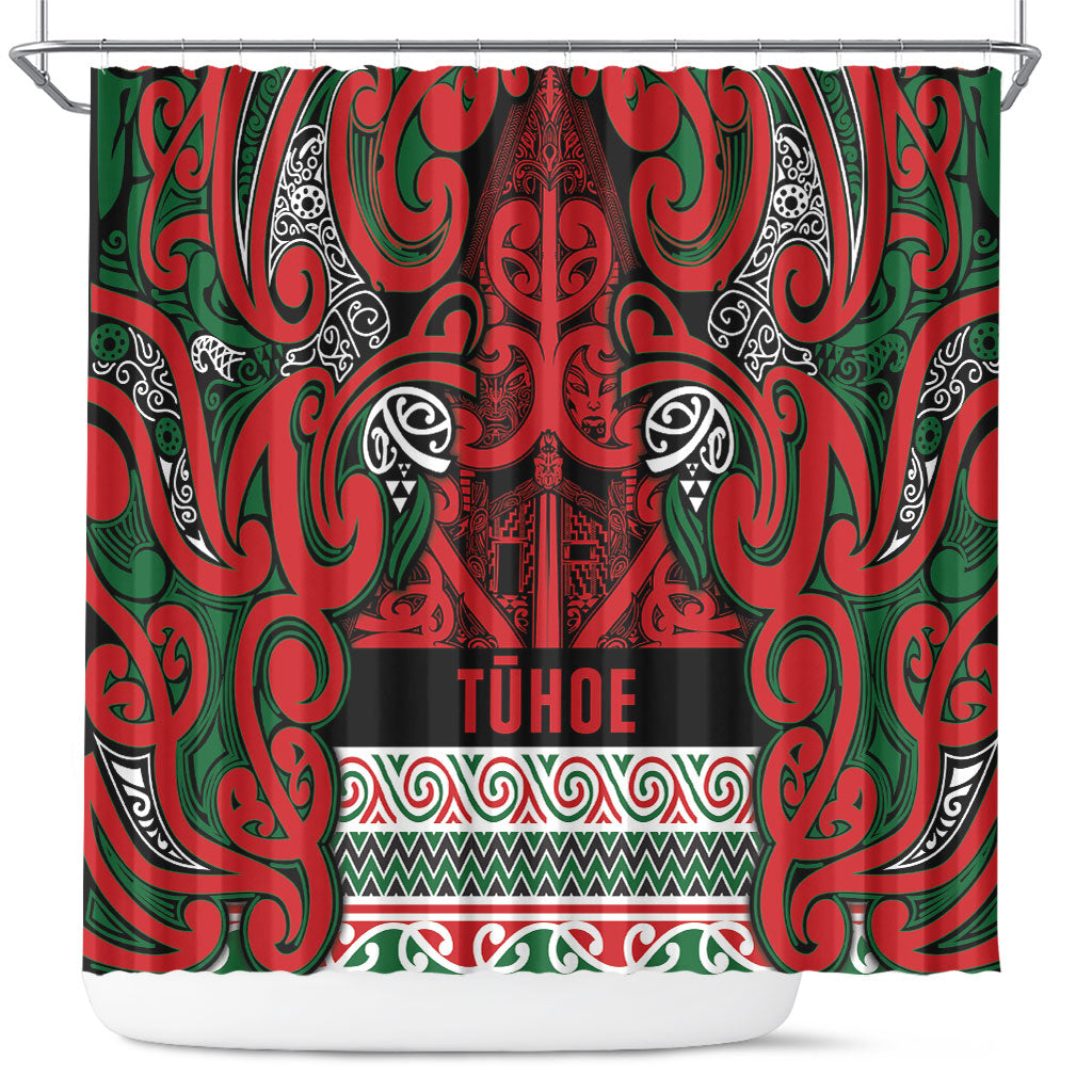 Aotearoa Iwi Tuhoe Shower Curtain Maori Wharenui House Tribal Pattern