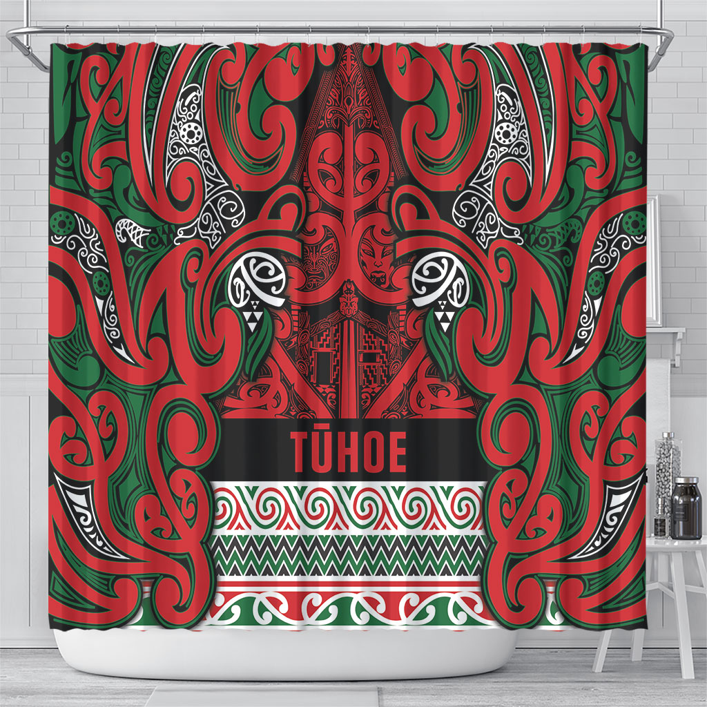 Aotearoa Iwi Tuhoe Shower Curtain Maori Wharenui House Tribal Pattern