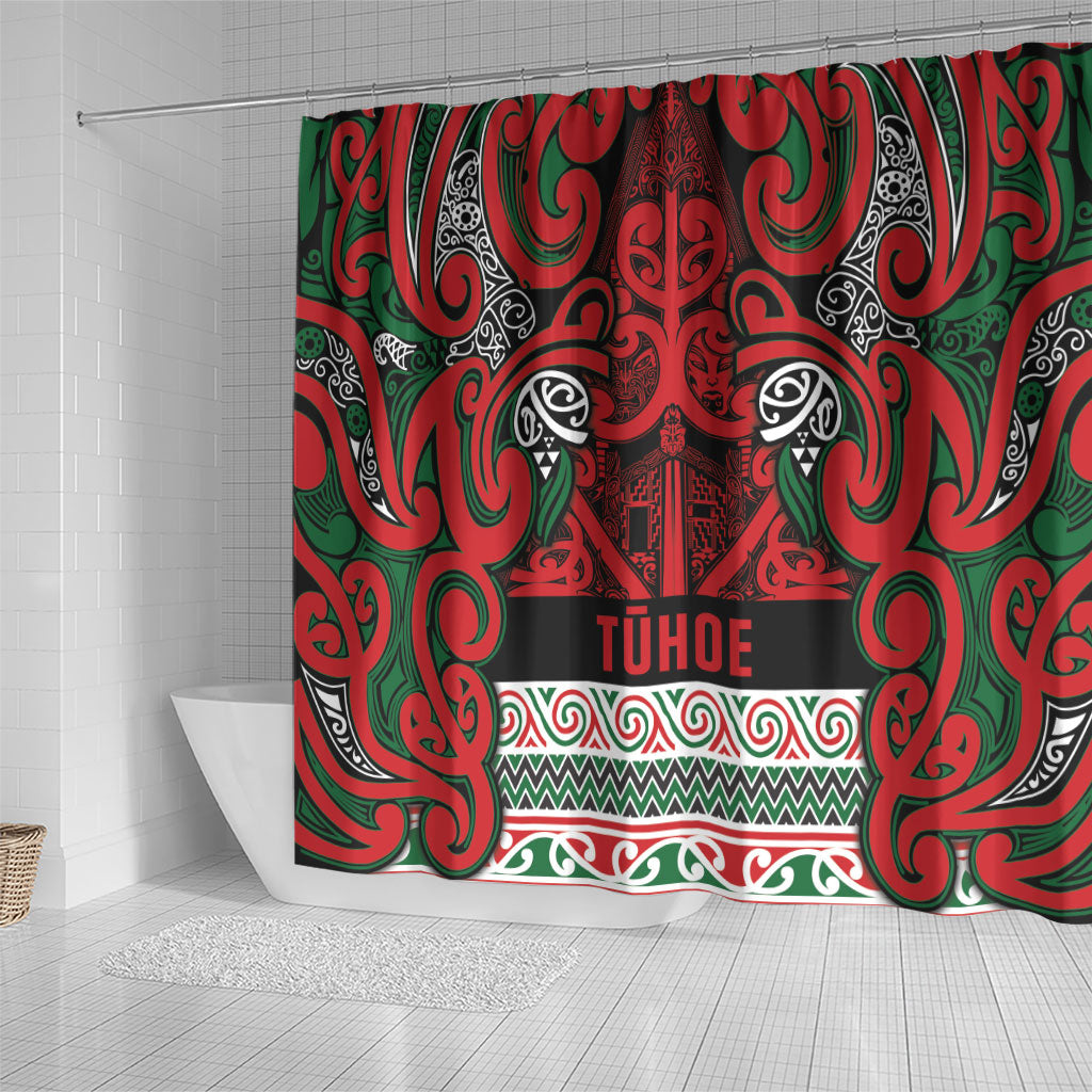Aotearoa Iwi Tuhoe Shower Curtain Maori Wharenui House Tribal Pattern