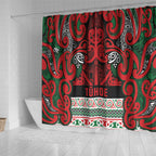 Aotearoa Iwi Tuhoe Shower Curtain Maori Wharenui House Tribal Pattern