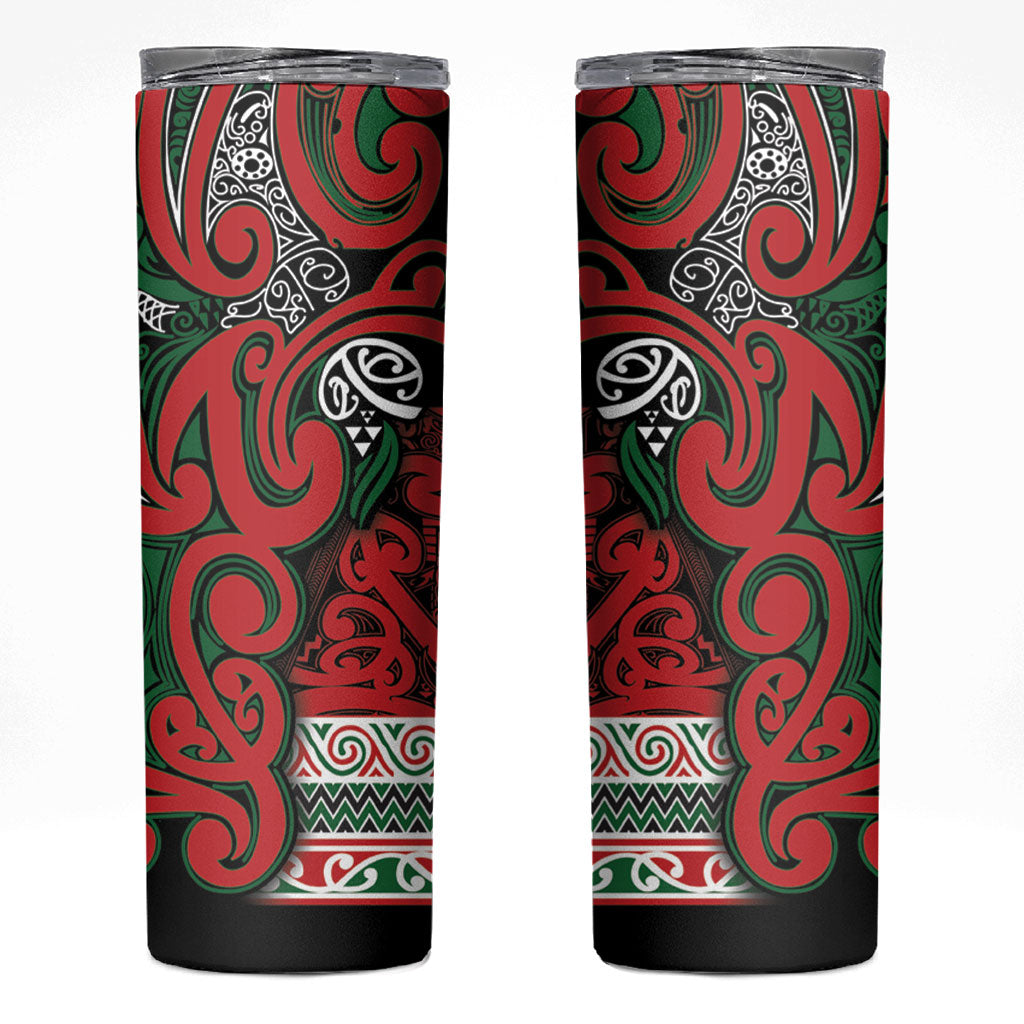 Aotearoa Iwi Tuhoe Skinny Tumbler Maori Wharenui House Tribal Pattern
