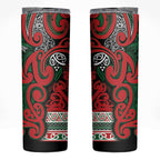 Aotearoa Iwi Tuhoe Skinny Tumbler Maori Wharenui House Tribal Pattern