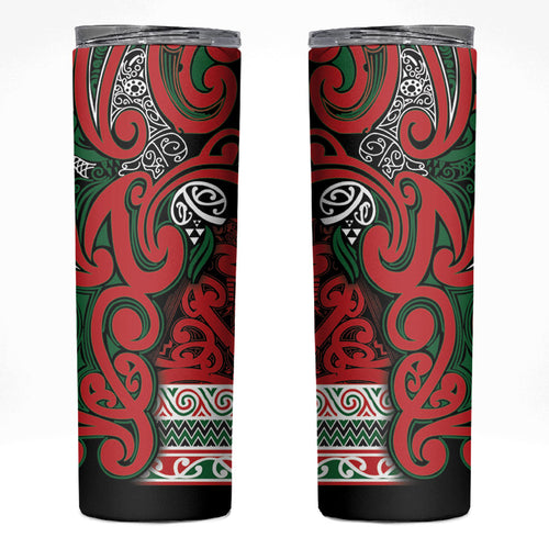 Aotearoa Iwi Tuhoe Skinny Tumbler Maori Wharenui House Tribal Pattern