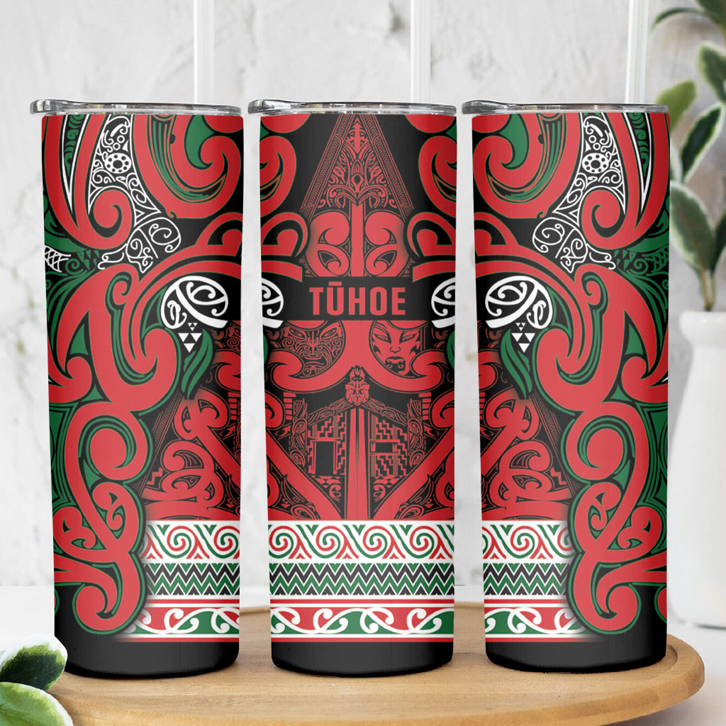 Aotearoa Iwi Tuhoe Skinny Tumbler Maori Wharenui House Tribal Pattern