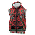 Aotearoa Iwi Tuhoe Sleeveless Zip Hoodie Maori Wharenui House Tribal Pattern