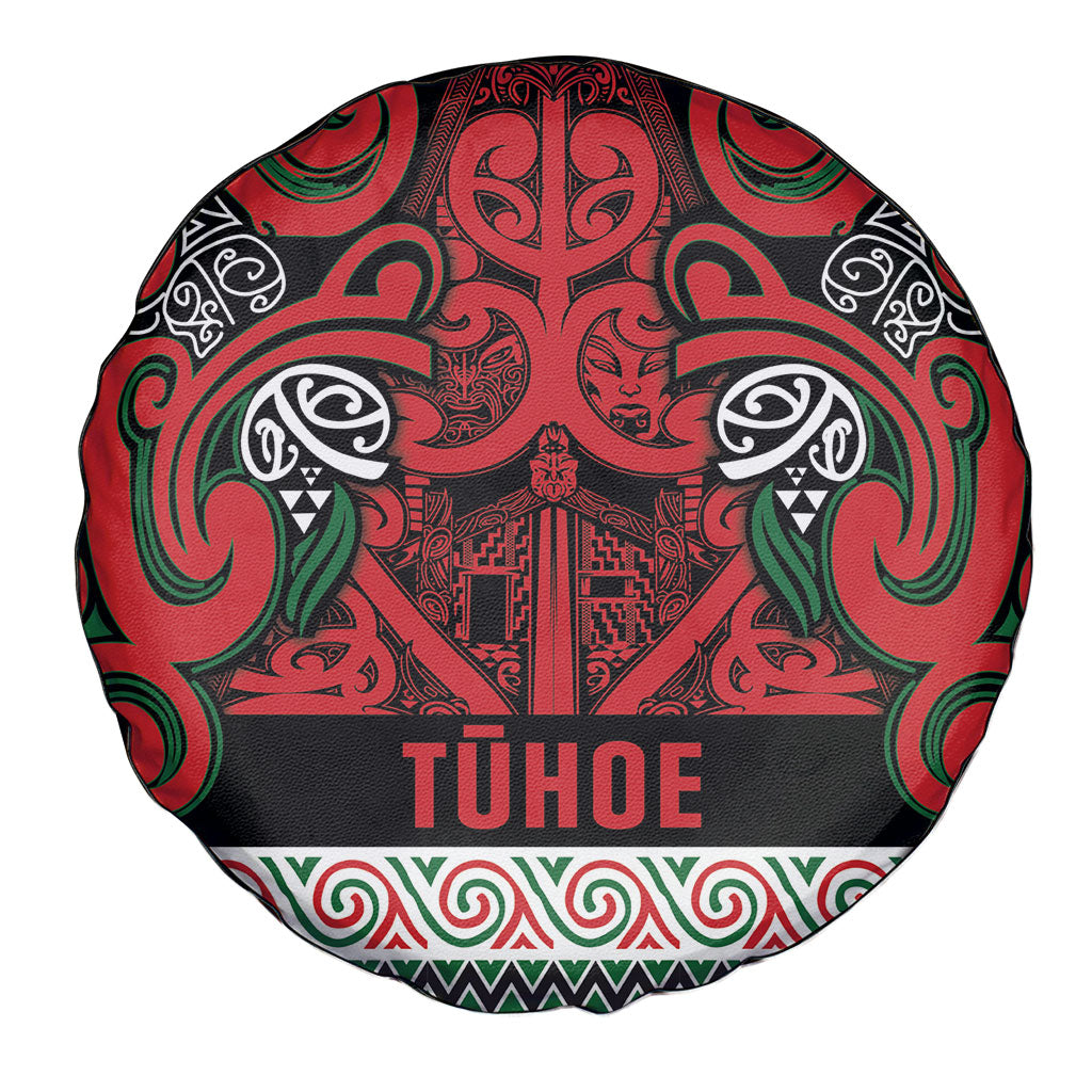Aotearoa Iwi Tuhoe Spare Tire Cover Maori Wharenui House Tribal Pattern
