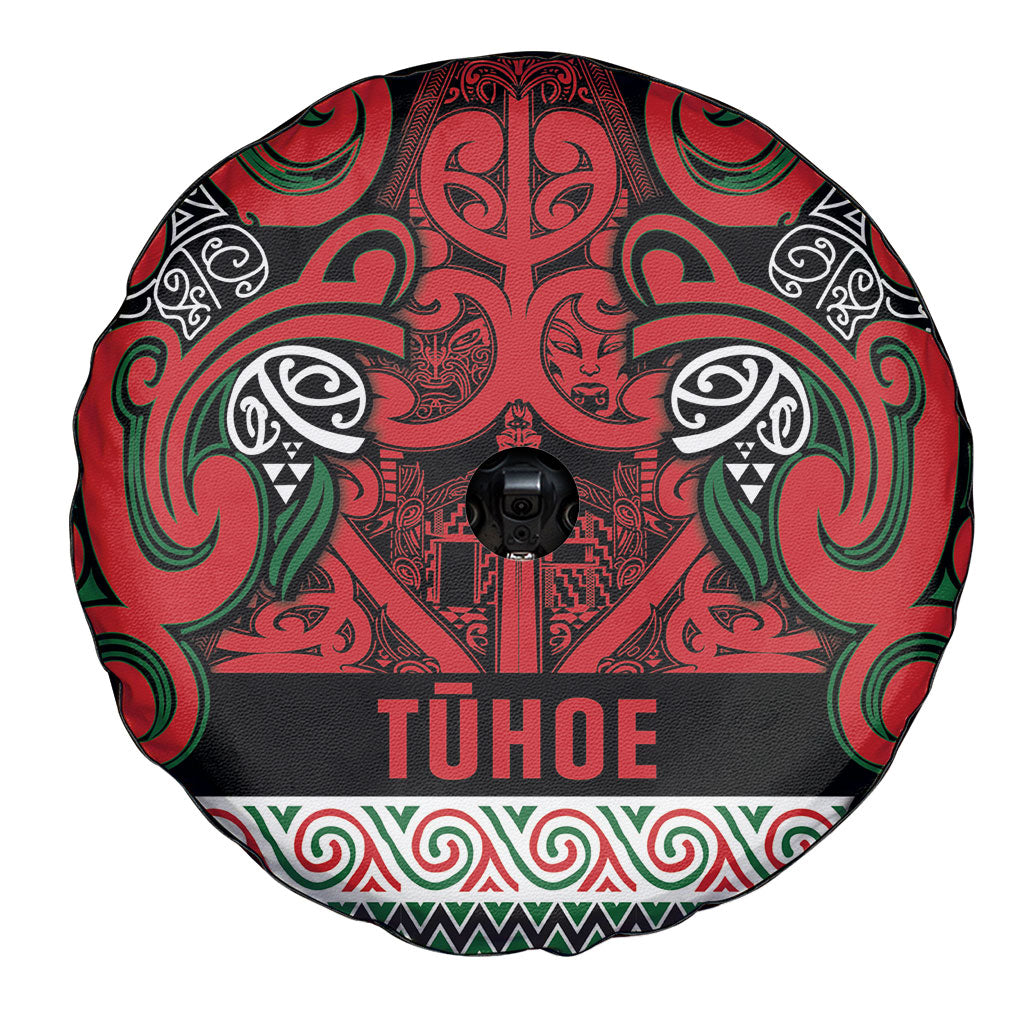 Aotearoa Iwi Tuhoe Spare Tire Cover Maori Wharenui House Tribal Pattern