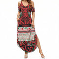 Aotearoa Iwi Tuhoe Summer Maxi Dress Maori Wharenui House Tribal Pattern