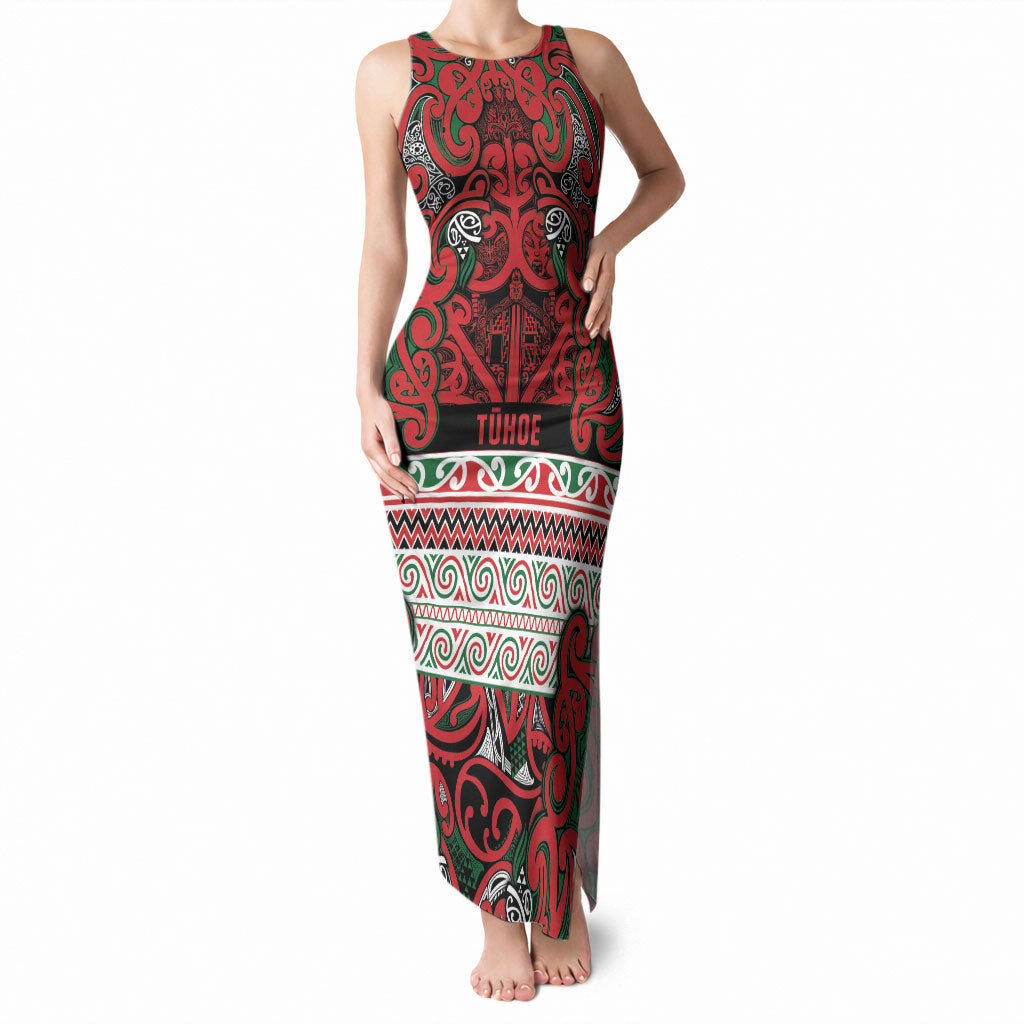 Aotearoa Iwi Tuhoe Tank Maxi Dress Maori Wharenui House Tribal Pattern
