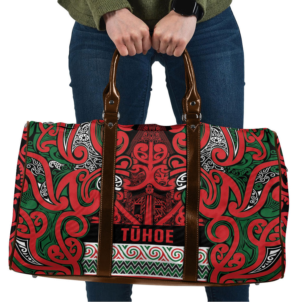 Aotearoa Iwi Tuhoe Travel Bag Maori Wharenui House Tribal Pattern