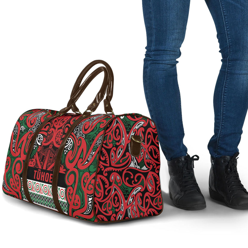 Aotearoa Iwi Tuhoe Travel Bag Maori Wharenui House Tribal Pattern