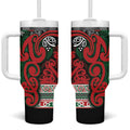 Aotearoa Iwi Tuhoe Tumbler With Handle Maori Wharenui House Tribal Pattern