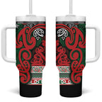 Aotearoa Iwi Tuhoe Tumbler With Handle Maori Wharenui House Tribal Pattern