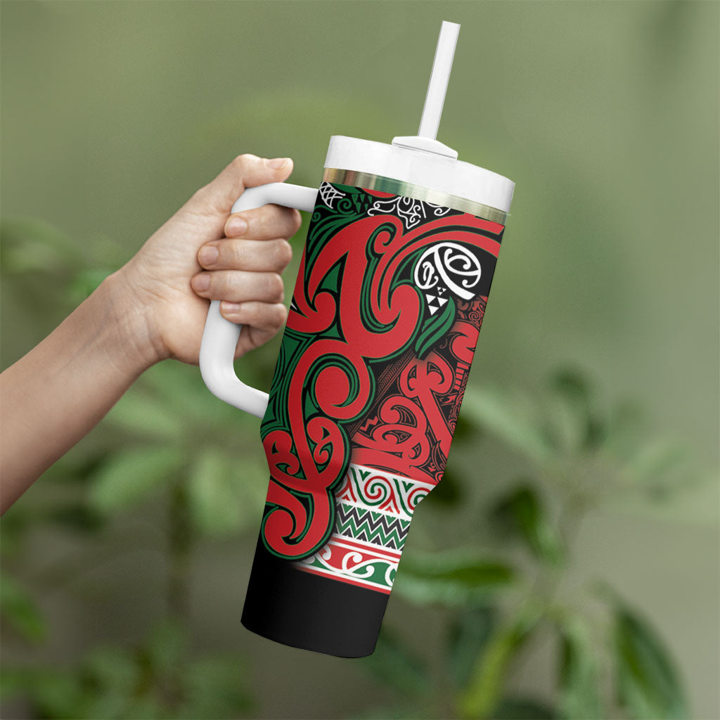 Aotearoa Iwi Tuhoe Tumbler With Handle Maori Wharenui House Tribal Pattern