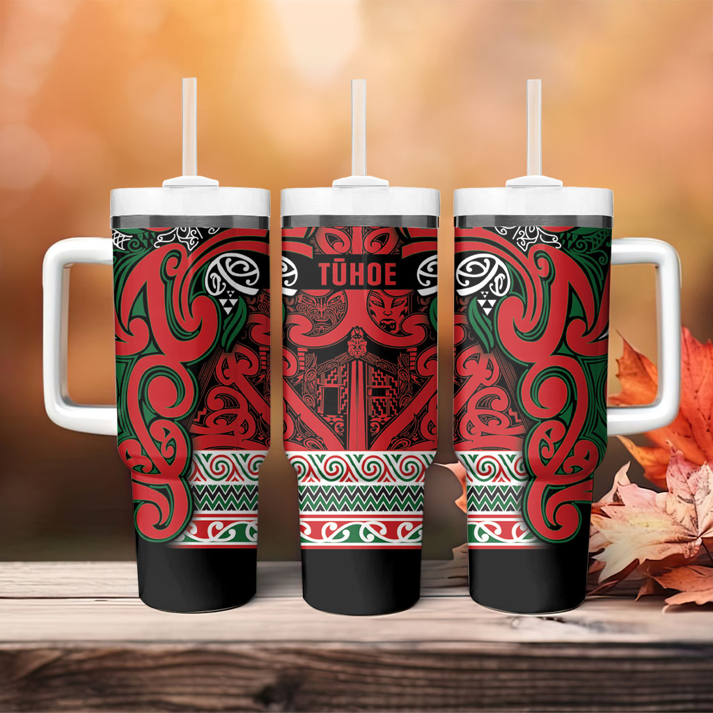 Aotearoa Iwi Tuhoe Tumbler With Handle Maori Wharenui House Tribal Pattern