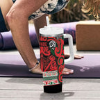 Aotearoa Iwi Tuhoe Tumbler With Handle Maori Wharenui House Tribal Pattern
