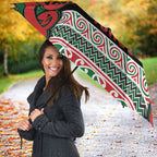 Aotearoa Iwi Tuhoe Umbrella Maori Wharenui House Tribal Pattern