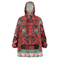 Aotearoa Iwi Tuhoe Wearable Blanket Hoodie Maori Wharenui House Tribal Pattern