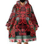 Aotearoa Iwi Tuhoe Wearable Blanket Hoodie Maori Wharenui House Tribal Pattern