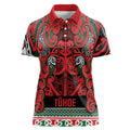 Aotearoa Iwi Tuhoe Women Polo Shirt Maori Wharenui House Tribal Pattern