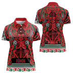 Aotearoa Iwi Tuhoe Women Polo Shirt Maori Wharenui House Tribal Pattern