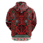 Aotearoa Iwi Tuhoe Zip Hoodie Maori Wharenui House Tribal Pattern