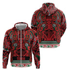 Aotearoa Iwi Tuhoe Zip Hoodie Maori Wharenui House Tribal Pattern