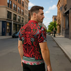 Aotearoa Iwi Tuhoe Zipper Polo Shirt Maori Wharenui House Tribal Pattern