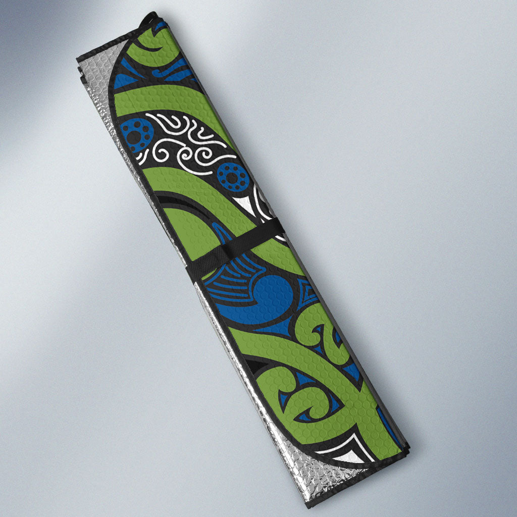 Aotearoa Iwi Whakatohea Auto Sun Shade Maori Wharenui House Tribal Pattern