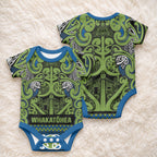 Aotearoa Iwi Whakatohea Baby Onesie Maori Wharenui House Tribal Pattern