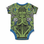 Aotearoa Iwi Whakatohea Baby Onesie Maori Wharenui House Tribal Pattern