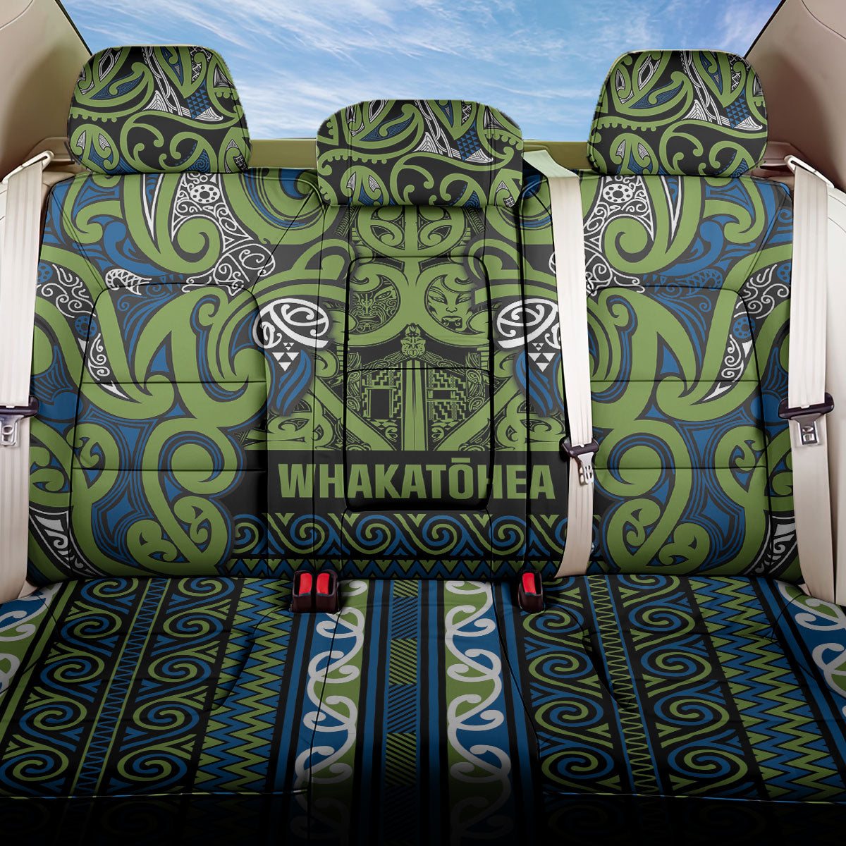 Aotearoa Iwi Whakatohea Back Car Seat Cover Maori Wharenui House Tribal Pattern