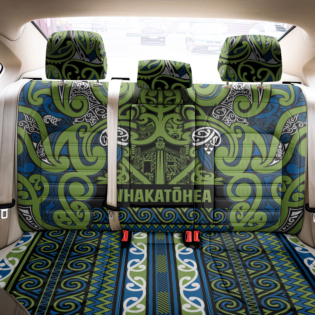 Aotearoa Iwi Whakatohea Back Car Seat Cover Maori Wharenui House Tribal Pattern