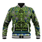 Aotearoa Iwi Whakatohea Baseball Jacket Maori Wharenui House Tribal Pattern