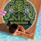 Aotearoa Iwi Whakatohea Beach Blanket Maori Wharenui House Tribal Pattern
