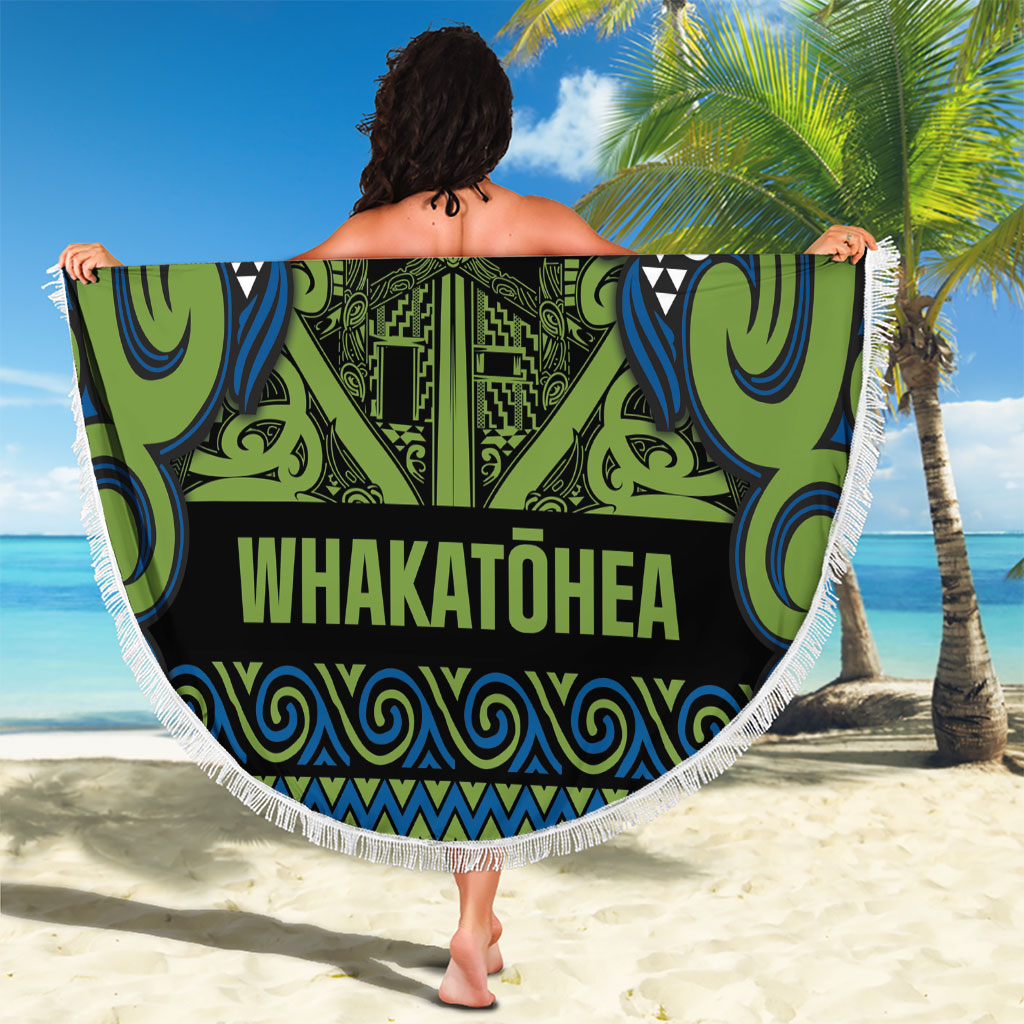 Aotearoa Iwi Whakatohea Beach Blanket Maori Wharenui House Tribal Pattern