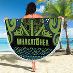 Aotearoa Iwi Whakatohea Beach Blanket Maori Wharenui House Tribal Pattern