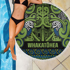 Aotearoa Iwi Whakatohea Beach Blanket Maori Wharenui House Tribal Pattern