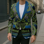 Aotearoa Iwi Whakatohea Blazer Maori Wharenui House Tribal Pattern