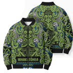 Aotearoa Iwi Whakatohea Bomber Puffer Jacket Maori Wharenui House Tribal Pattern