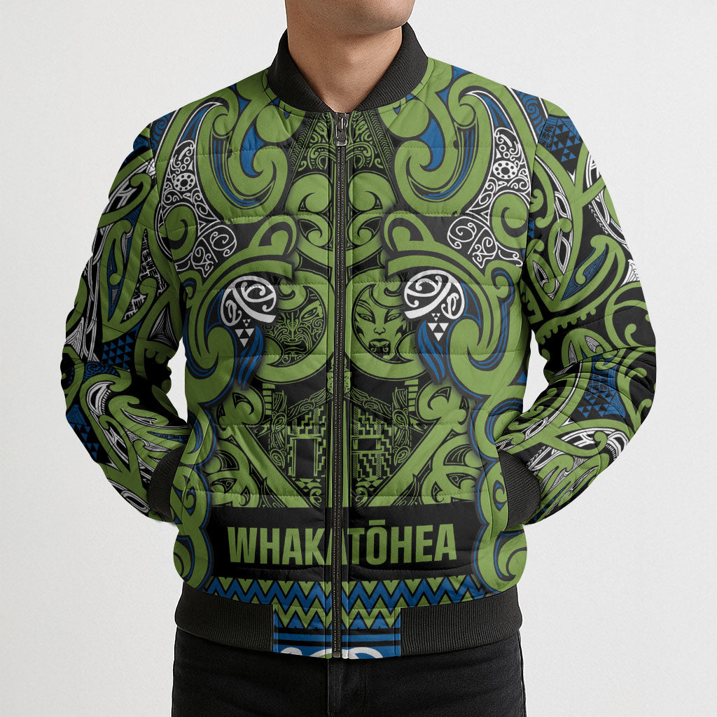 Aotearoa Iwi Whakatohea Bomber Puffer Jacket Maori Wharenui House Tribal Pattern
