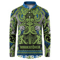 Aotearoa Iwi Whakatohea Button Sweatshirt Maori Wharenui House Tribal Pattern