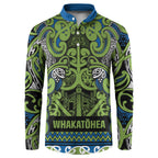 Aotearoa Iwi Whakatohea Button Sweatshirt Maori Wharenui House Tribal Pattern