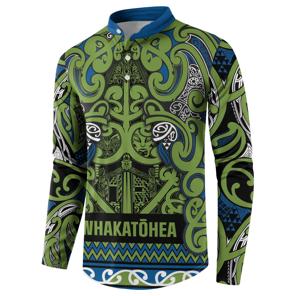 Aotearoa Iwi Whakatohea Button Sweatshirt Maori Wharenui House Tribal Pattern