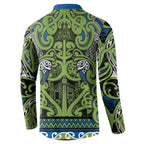 Aotearoa Iwi Whakatohea Button Sweatshirt Maori Wharenui House Tribal Pattern