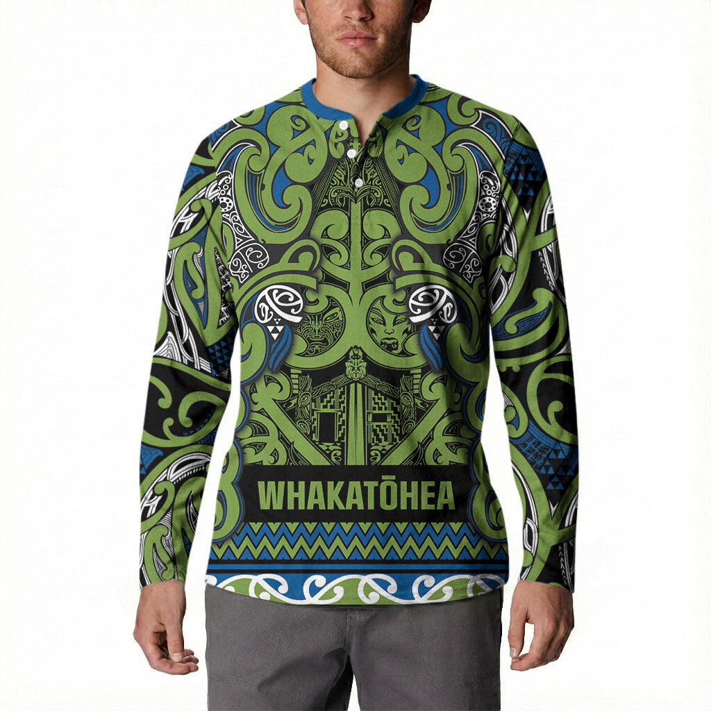 Aotearoa Iwi Whakatohea Button Sweatshirt Maori Wharenui House Tribal Pattern