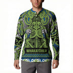 Aotearoa Iwi Whakatohea Button Sweatshirt Maori Wharenui House Tribal Pattern